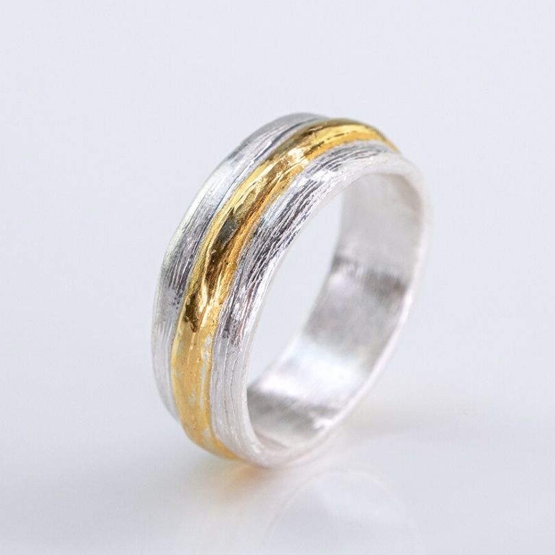 Silberring mit 24K AGS Goldpaste