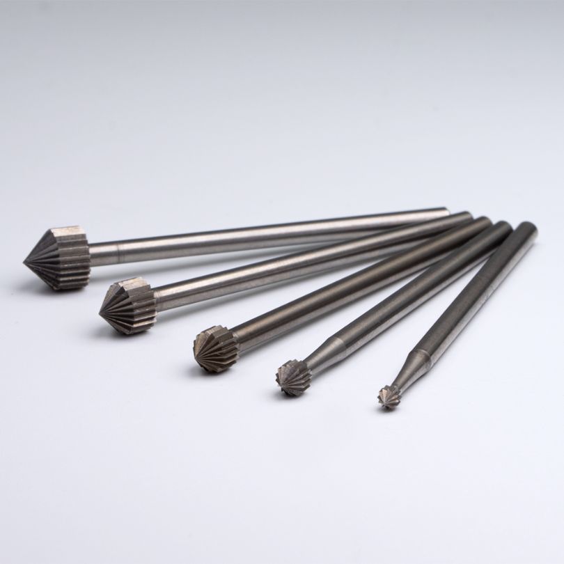 Produktbild von 6-teiliger Schmuckfräser-Satz Mit Kegelschliff – 3/32 Zoll Schaft, Konische Form, Größen 010 & 012, Für Gravur, Stein & Metall – Aus Stahl