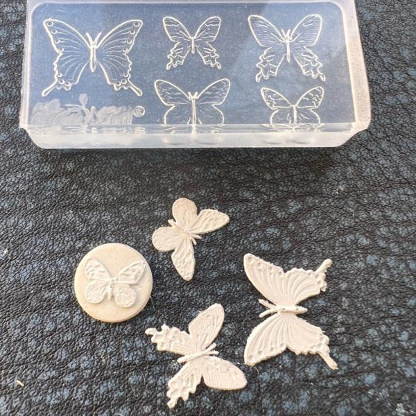 3D Silikonform Schmetterlinge mit Metal Clay Miniaturen